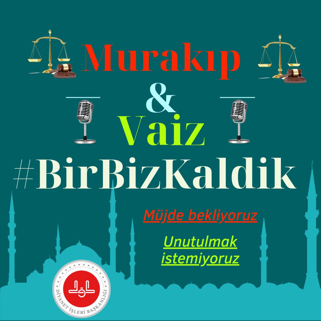#Murakıp ve #Vaizler i mağdur etmek etkin denetim ve güçlü din hizmetini görmezden gelmektir.
<a href="/tcbestepe/">T.C. Cumhurbaşkanlığı</a> 
<a href="/RTErdogan/">Recep Tayyip Erdoğan</a> 
<a href="/fuatoktay/">Fuat Oktay</a>
<a href="/dbdevletbahceli/">Devlet Bahçeli</a>
<a href="/Mustafa_Destici/">Mustafa Destici</a>
@yilmaz_ismet58
<a href="/turanbulent/">Bülent TURAN</a>
<a href="/akbasogluemin/">Av. M.Emin AKBAŞOĞLU 🇹🇷</a>
<a href="/mustafaelitas/">Mustafa Elitaş</a> 
<a href="/BY/">Binali Yıldırım</a> 
<a href="/AvOzlemZengin/">Av. Özlem Zengin 🇹🇷</a>
<a href="/yilmaztunc/">Yılmaz TUNÇ</a> 
#SıraUzmanCavusaKadro
