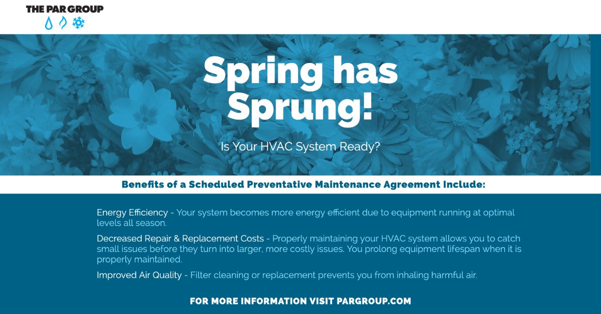 ParPlumbing's tweet photo. #hvac #maintenancecontract #spring #hvacsystem #heating #cooling #plumbing https://t.co/QZm7qhkuxC