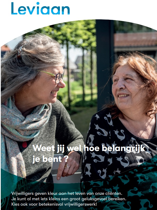 👫 Leviaan kan niet zonder vrijwilligers. Zij geven kleur aan het leven van onze cliënten en ze ontlasten ons bij het werk.
Voor de werving van vrijwilligers hebben we de folder. Onlangs ontvingen locaties een stapel om uit te delen. Benieuwd? 👉 bit.ly/3TFnZ81