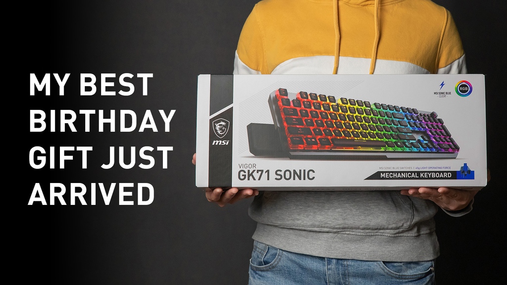 msigaming's tweet photo. I can’t stop smiling and feeling grateful for the best birthday gift ever. 😍
#MSI #Gaming #MSIKeyboard #GK71 #BlueSwitch #Birthdaygift https://t.co/KI3QXg8whs