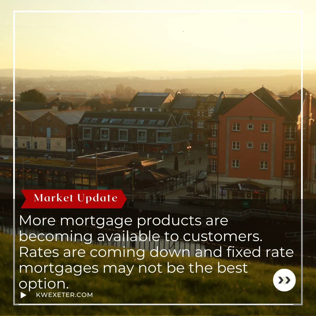 lukejonesre's tweet image. More and more mortgage products are becoming available to customers. The rates are coming down again and fixed rate mortgages may not be the best option. As agents, it is our job to be knowledgeable and understand our clients situation and goals.

#kwexeter #amovingexperience