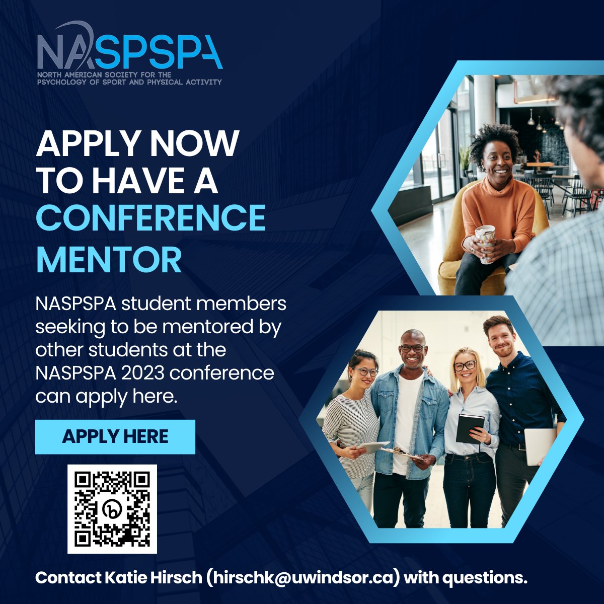 katie_hirsch12's tweet photo. Friendly reminder that all students can apply to receive mentorship from a peer mentor at the NASPSPA conference! Mentors will help to guide mentees through the conference experience.

Please share/Apply here: https://t.co/Aq28AmbRdw 
@NASPSPA #NASPSPA2023 https://t.co/vD4vteaN0K