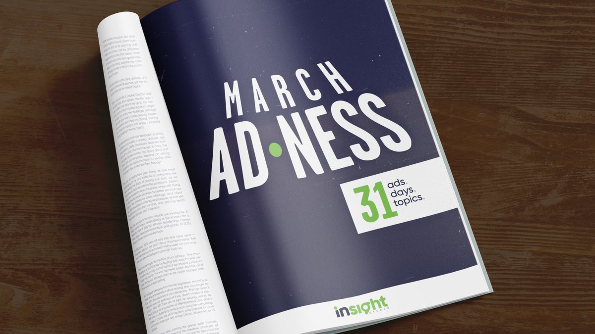 We are on the last week of March Ad-ness! 😮Only 5 ads left to go. 

31 ads. 31 days. 31 issues, causes, or topics that are either timely, aligned with our values, or strike a chord with our team on a personal level.

What's your favourite so far? insightstudiopei.com/march-adness/
