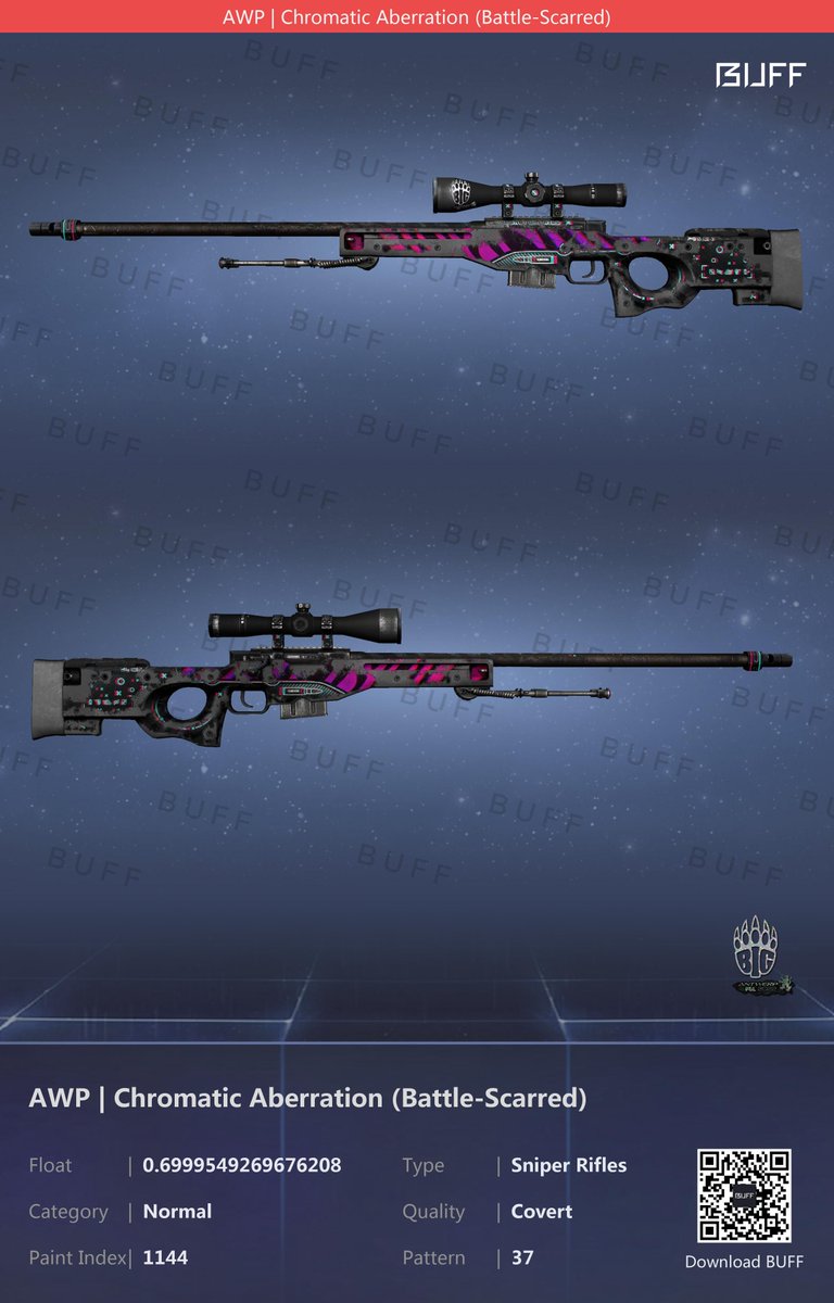 MadMaxxCSGO's tweet photo. 2nd highest float chromatic aberration and 19th highest float st boom. https://t.co/SjPRlAiqGC