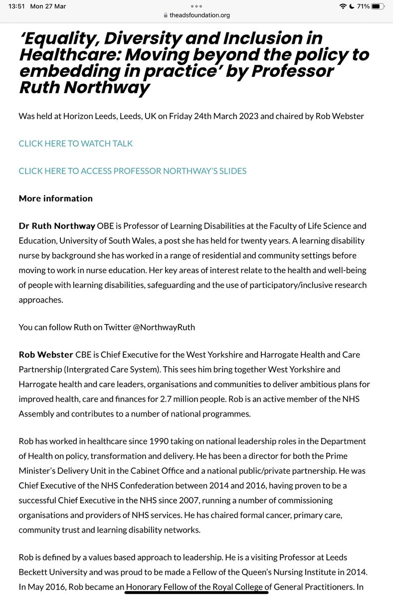 Dr Zoe Picton-Howell, Director #AdsFoundation (@pictonzoe) on Twitter photo #AdsTalk23
Thank you <a href="/NorthwayRuth/">Ruth Northway RN(LD) FRCN FLSW, FQNI</a> for your informative & brilliant talk & <a href="/NHS_RobW/">Rob Webster š</a> for chairing & all who attended.
Ruthās talk & slides are now available on the #AdsFoundation website theadsfoundation.org/adam-bojelian-ā¦
Pls do share with your colleagues & networks. #AdsTalk23
Thank you <a href="/NorthwayRuth/">Ruth Northway RN(LD) FRCN FLSW, FQNI</a> for your informative & brilliant talk & <a href="/NHS_RobW/">Rob Webster š</a> for chairing & all who attended.
Ruthās talk & slides are now available on the #AdsFoundation website theadsfoundation.org/adam-bojelian-ā¦
Pls do share with your colleagues & networks.