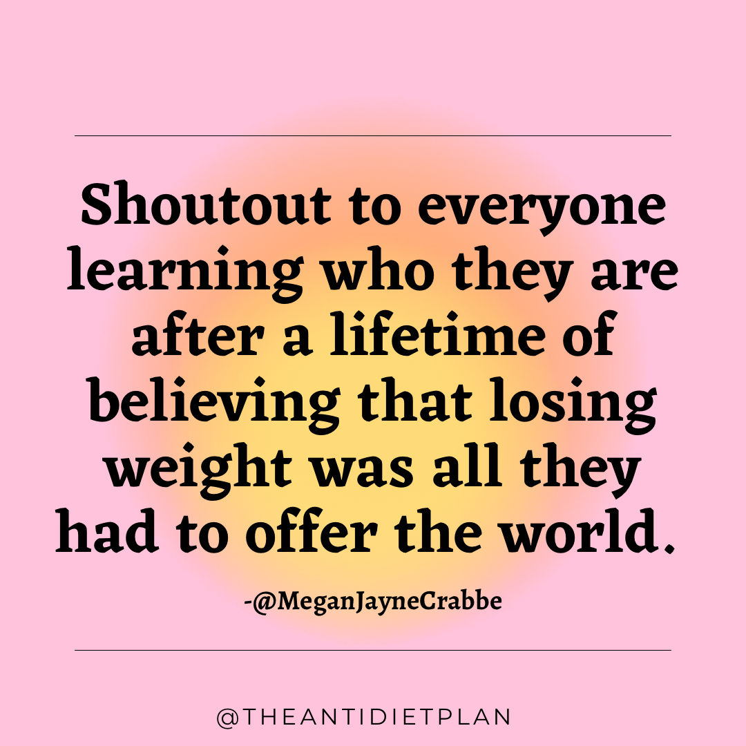 theantidietplan's tweet photo. It’s incredible to discover all those parts of ourselves that were suppressed and hidden by diet culture/eating disorders. Diet culture silences our voices, our power, and our full selves. Discovering who we are outside of all that can be magical. ✨ 

#dietculture #riotsnotdi https://t.co/NN1UtVgGLx