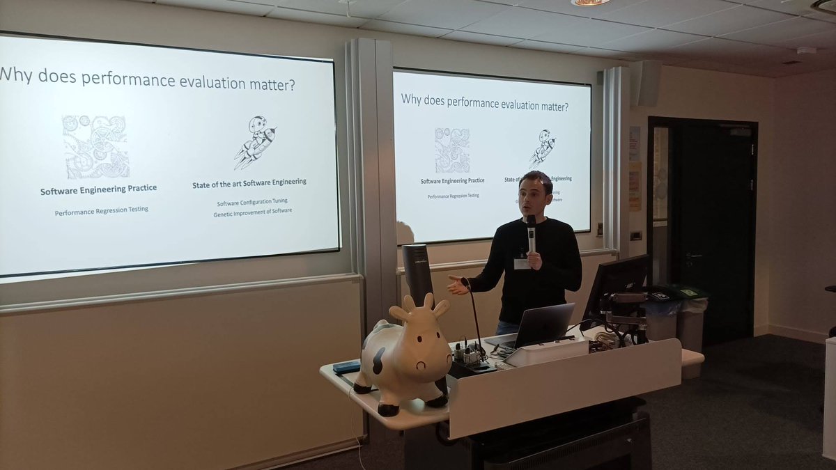CRESTCOW's tweet photo. For the final talk of this session, we have the talk:

"Towards Effective Java Performance Evaluation: Are we there yet?"

From Dr Luca Traini
#COW63 https://t.co/kpavg10E6S