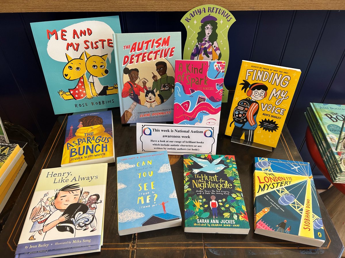 7OaksBookshop's tweet photo. It's National Autism Awareness Week! 

This week, we wanted to display some wonderful books that feature autistic characters or are written by autistic authors (or both!). 
To take a look at more choices, follow the link in our bio. https://t.co/zDahbxjlhA