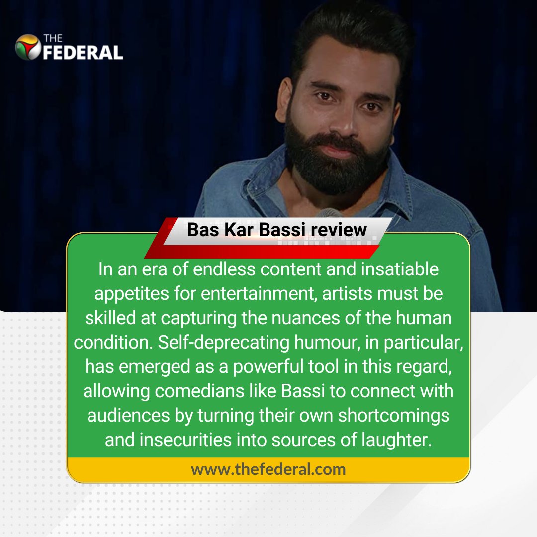 TheFederal_News's tweet photo. #AnubhavSinghBassi's comic prowess is a testament to his ability to tap into the collective consciousness of his audience & articulate their most intimate anxieties & frustrations with an incisive wit and unfailing charm, writes @gareebpatrkar: @PrimeVideoIN #BasKarBassi #BasKarBassireview