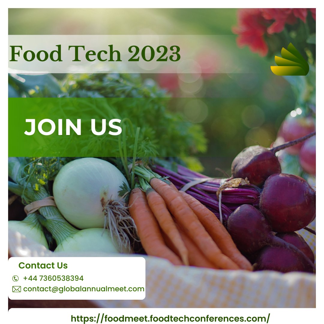 45th International Conference on Food Technology &amp; Beverages scheduled on May 22-23, 2023 Wroclaw, Poland with the main Theme: "Highlighting New Advances in Food &amp; Beverages for Healthy living"
Interested participants submit your #Abstract and #Register to the conference