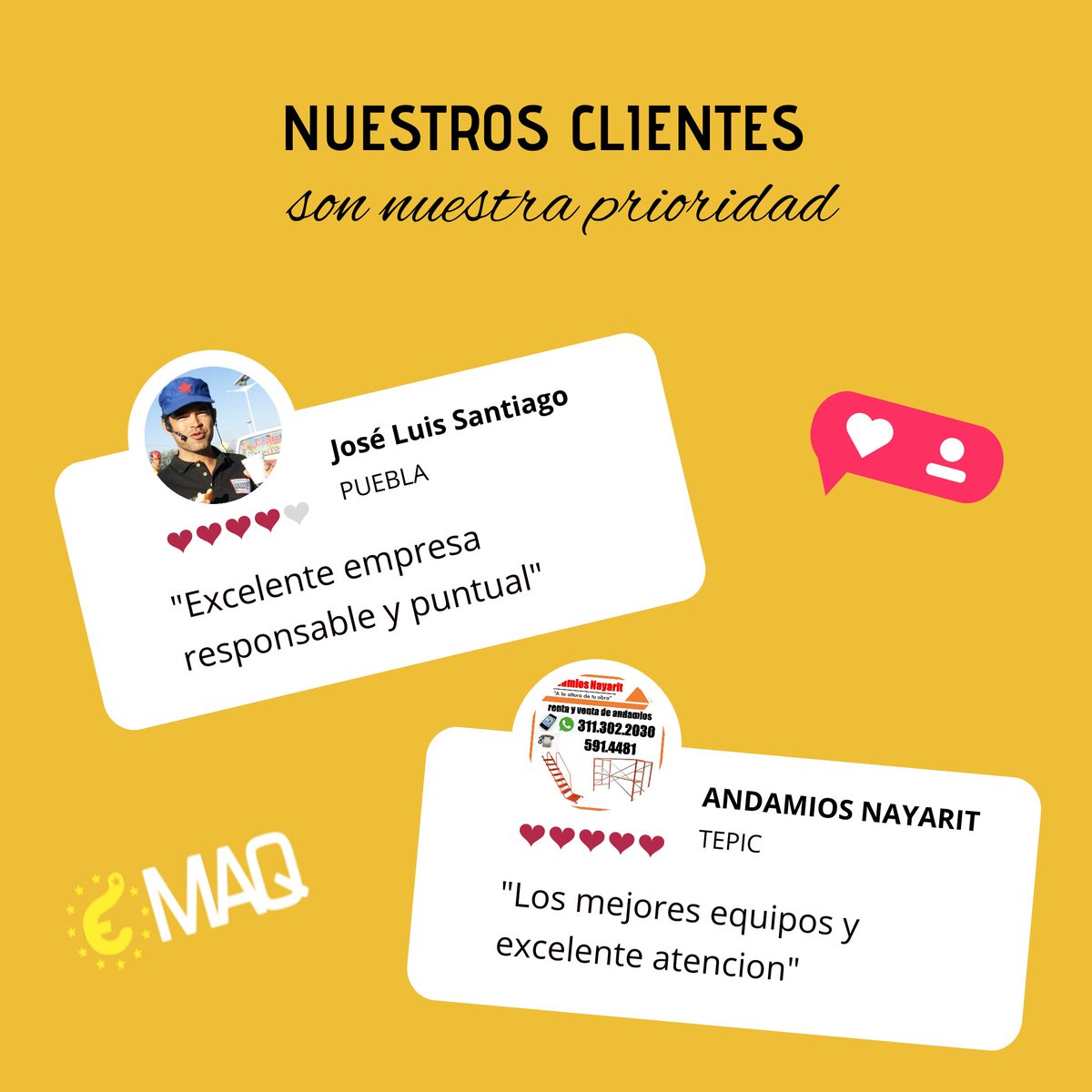 EMAQ_MX's tweet photo. ¡Los comentarios de nuestros clientes son un impulso para seguir ofreciendo el mejor servicio!

¿𝚀𝚞𝚒𝚎𝚛𝚎𝚜 𝚎𝚜𝚌𝚛𝚒𝚋𝚒𝚛 𝚞𝚗𝚊 𝚛𝚎𝚜𝚎𝚗̃𝚊 𝚜𝚘𝚋𝚛𝚎 𝚝𝚞 𝚎𝚡𝚙𝚎𝚛𝚒𝚎𝚗𝚌𝚒𝚊 𝚌𝚘𝚗 𝙴𝙼𝙰𝚀?

👉🏻 En FB : https://t.co/Rinzwy3xJA
👉🏻 En Google : https://t.co/hPFja9uRA8 https://t.co/VtDm2DIlDF