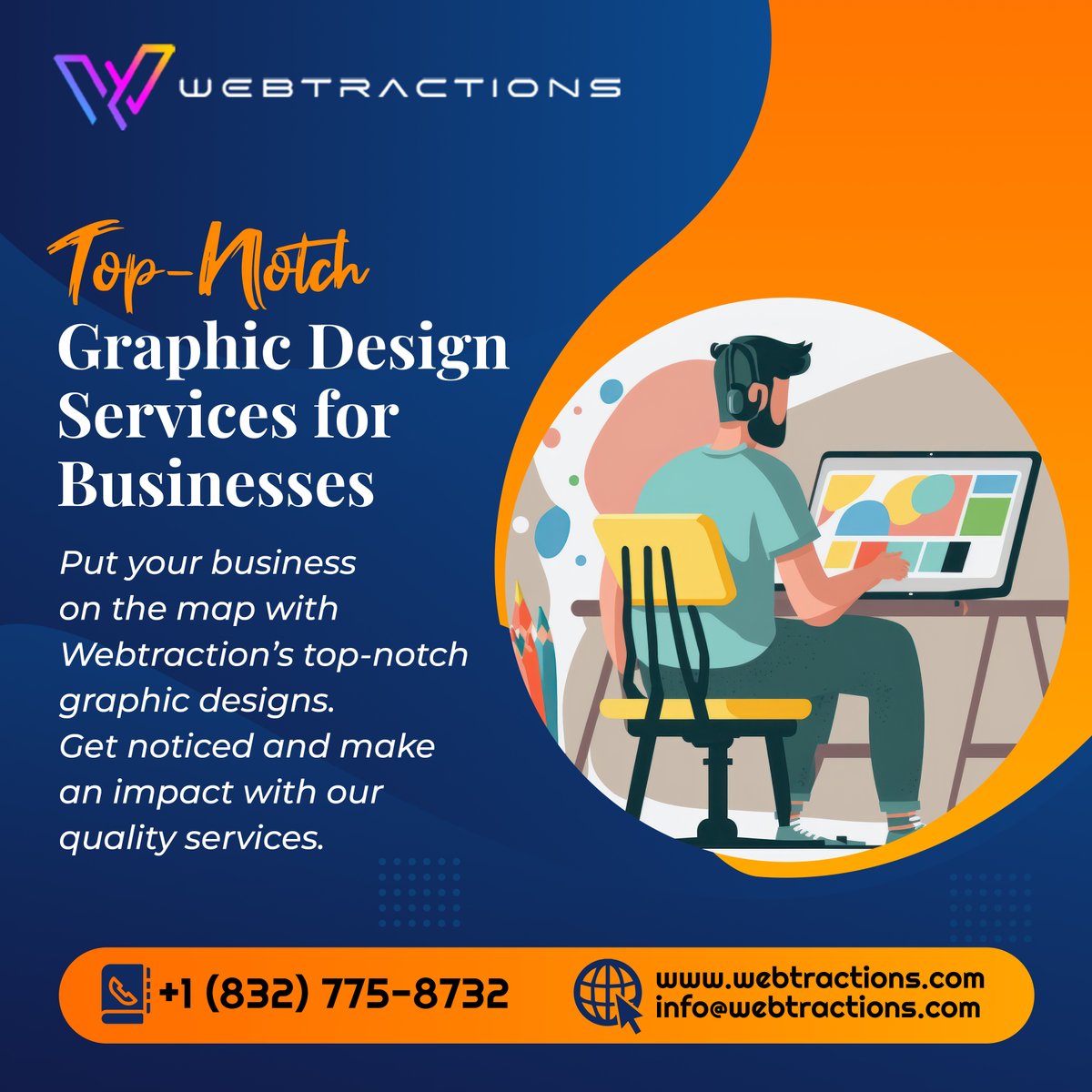 Webtractions1's tweet photo. Top-Notch Graphic Design services for businesses
Put your business on the map with Webtractions' top-notch graphic designs. Get noticed and make an impact with our quality services.
US Phone: (832) 775-8732 | Email: info@webtractions.com | Website: https://t.co/Ez6RdyWh4X
#SEO https://t.co/7ZrSgBcaSR