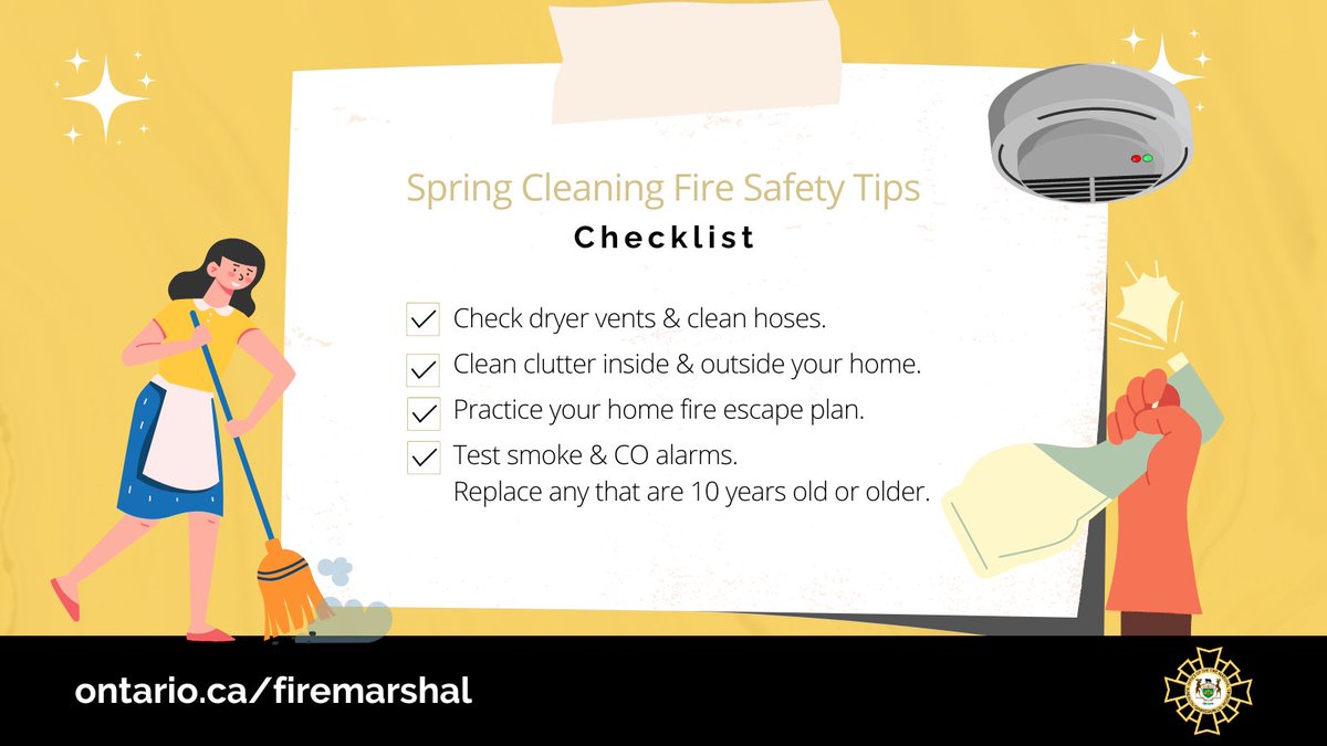 It’s the start of #NationalCleaningWeek
and likely the moment you realize you meant to start #SpringCleaning the year before. As you jump into your annual spring cleaning routine, here’s a #Spring cleaning list for #FireSafety: