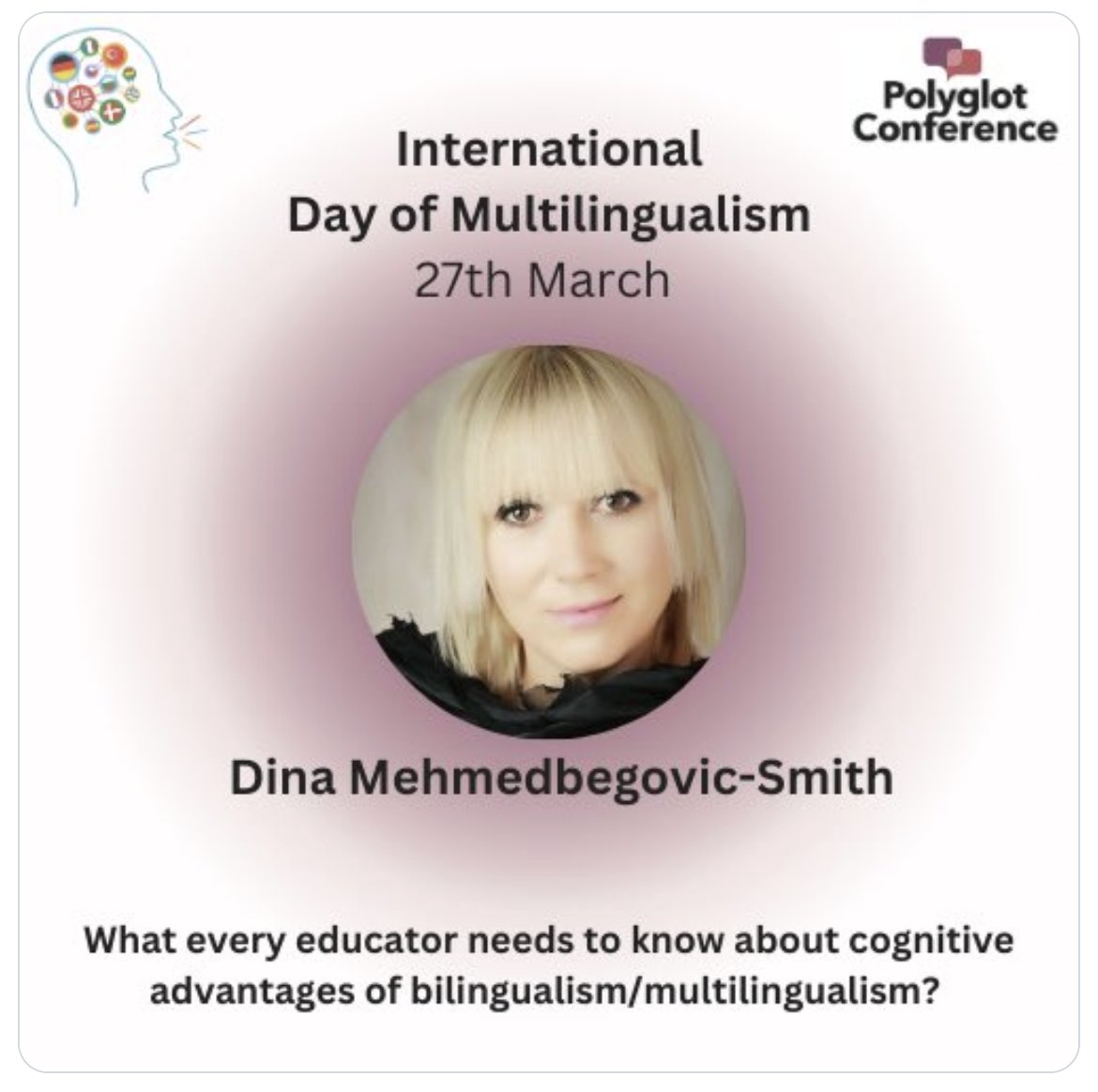 thbaketal's tweet photo. Welcome to the International Day of #Multilingualism (27 March) motto #AllLanguagesCount &amp; a diverse programme of talks &amp; discussions (incl. me in discussion with @SpeakinFluently answering your questions) tonight: https://t.co/ZPao1ZSjRI (you decide the amount of your donation) https://t.co/hIJHz2ESQ8