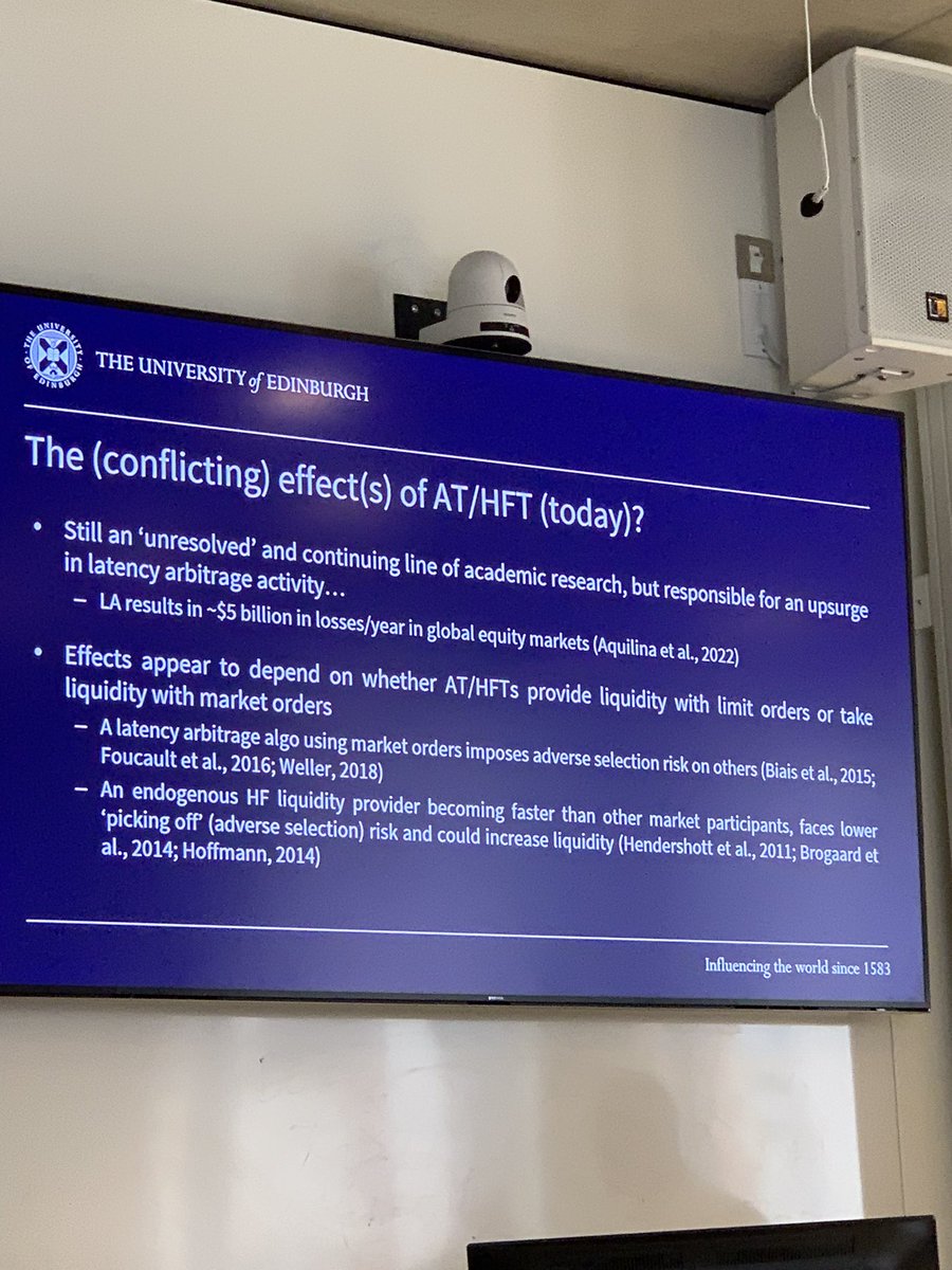 econromesh's tweet photo. Conflicting effects of algorithmic/high frequency traders taking advantage of latent arbitrage opportunities, @gbengaibikunle presenting at @LSE_SRC event on #ComputerTrading in financial markets https://t.co/Kgr0n32k8N