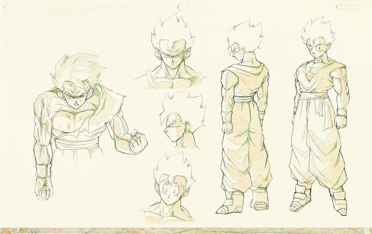 Here's the Gohan character sheet sketch for my WIP animation. Yamamuros old sheets were great reference. I tried to balance the hairstyle between old and new. #DBZ #DragonBall #DragonBallSuper #DragonBallZ