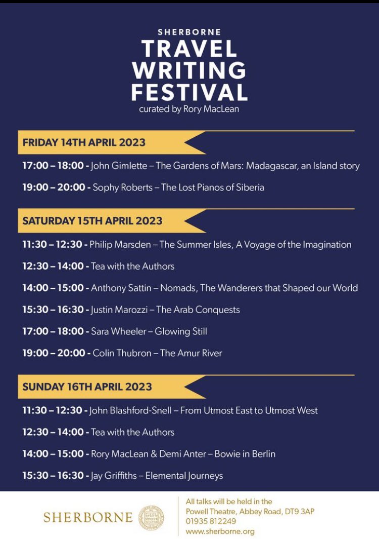 Sherborne Lit Soc (@sherlitfest) on Twitter photo On Saturday 15 April at 11:30am, Philip Marsden will talk about ‘The Summer Isles’ -
Sail single-handed up the west coasts of Ireland and Scotland on a remarkable voyage across
history and into the imagination.
Tickets available at <a href="/winstonebooks/">Winstone Books Sherborne</a> or eventbrite.co.uk/o/sherborne-li… On Saturday 15 April at 11:30am, Philip Marsden will talk about ‘The Summer Isles’ -
Sail single-handed up the west coasts of Ireland and Scotland on a remarkable voyage across
history and into the imagination.
Tickets available at <a href="/winstonebooks/">Winstone Books Sherborne</a> or eventbrite.co.uk/o/sherborne-li…