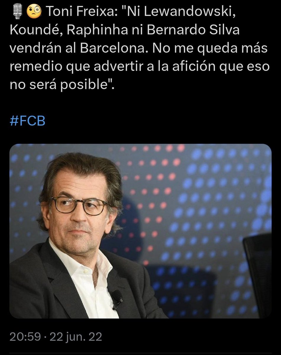 ElAndamioL21's tweet photo. @Laporteriabtv @tonifreixa Visionario https://t.co/Pj9vP9LFV6