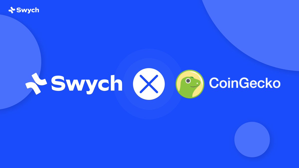 SwychFinance's tweet photo. Hey Swychers! 

We are amazed by all of the support and hype around Swych! Good news, we are now listed on @CoinGecko! 

Check it out here: https://t.co/z3lNSmwolV

Join Swych Today: https://t.co/fF2Ew4Ssx3

#CG #DEX #BSC https://t.co/rWjl6gzUKO