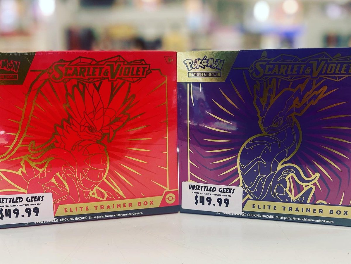 UnsettledGeeks's tweet photo. Pokémon Monday is here! Stop by today and pick up your Scarlet and Violet products.

We open at 10am today, so join us at Unsettled Geeks for these cool new products.

#pokemontcg #scarletandviolet #unsettledgeeks https://t.co/Oz03513XST