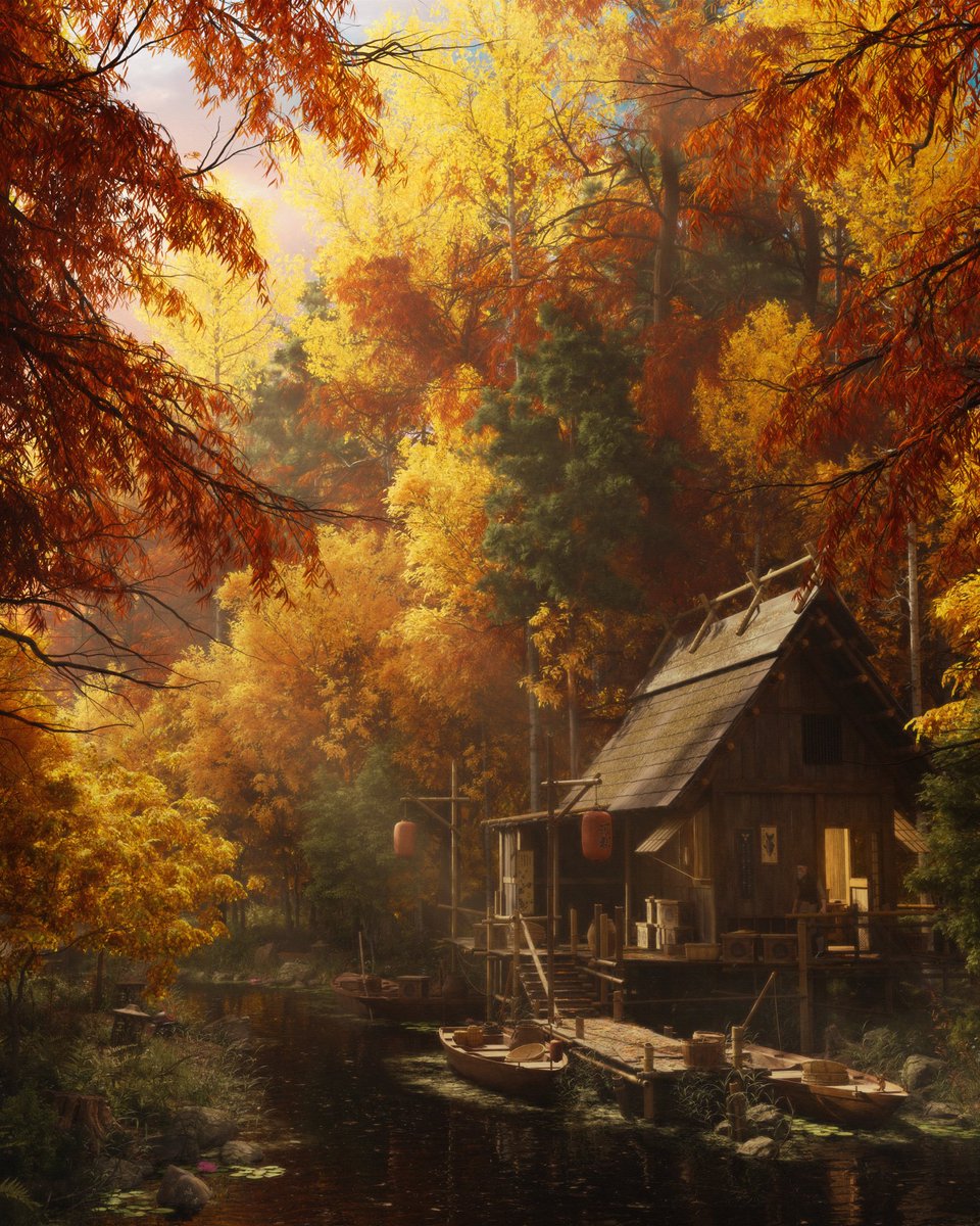 thisisasmu's tweet photo. BOAT HOUSE IN THE FALL is available as a 1/1 on @foundation 

1 ETH 

The link is below or in my bio! 🍂🍁 https://t.co/Iq9Mjgl0JV