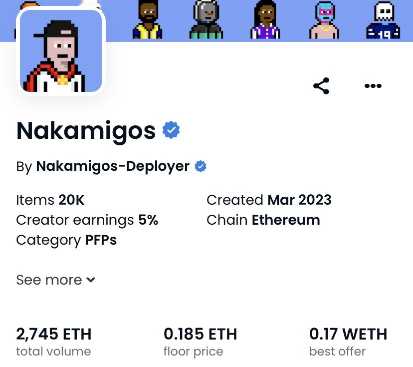 Barkmazek's tweet photo. Giving away 4x Nakamigos NFTs 

Floor price is 0.18 $ETH 🎁

Drop your address, follow &amp; RT ☑️

~ 24 hours ⏰

 #NFTGiveaway #NFTCommunity #NFT https://t.co/pGV91wsvNp