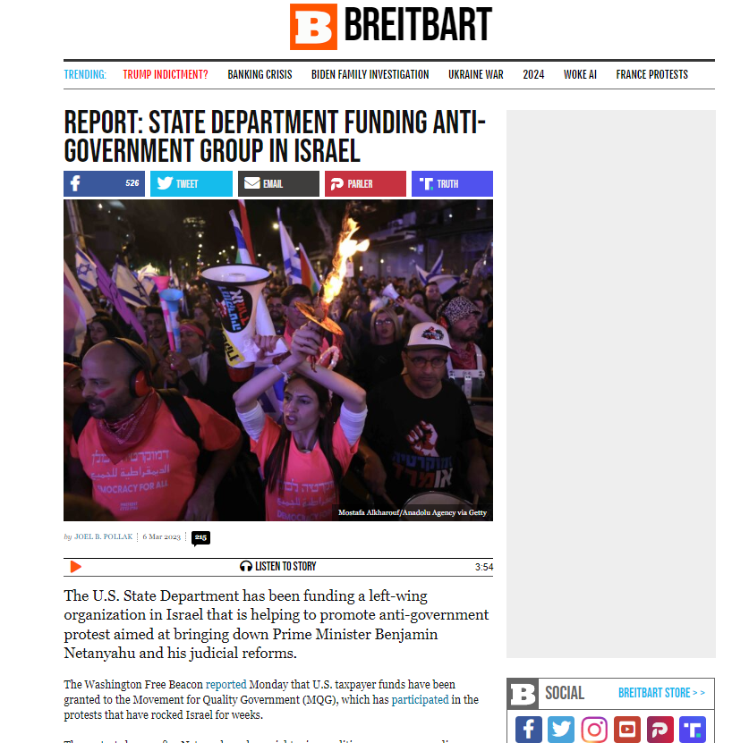 Resonant_News's tweet photo. The Washington Free Beacon also reported that #US taxpayer funds have been granted to the Movement for Quality Government(#MQG), which has participated in the protests that have rocked Israel for weeks. https://t.co/Xlus6AcCvU