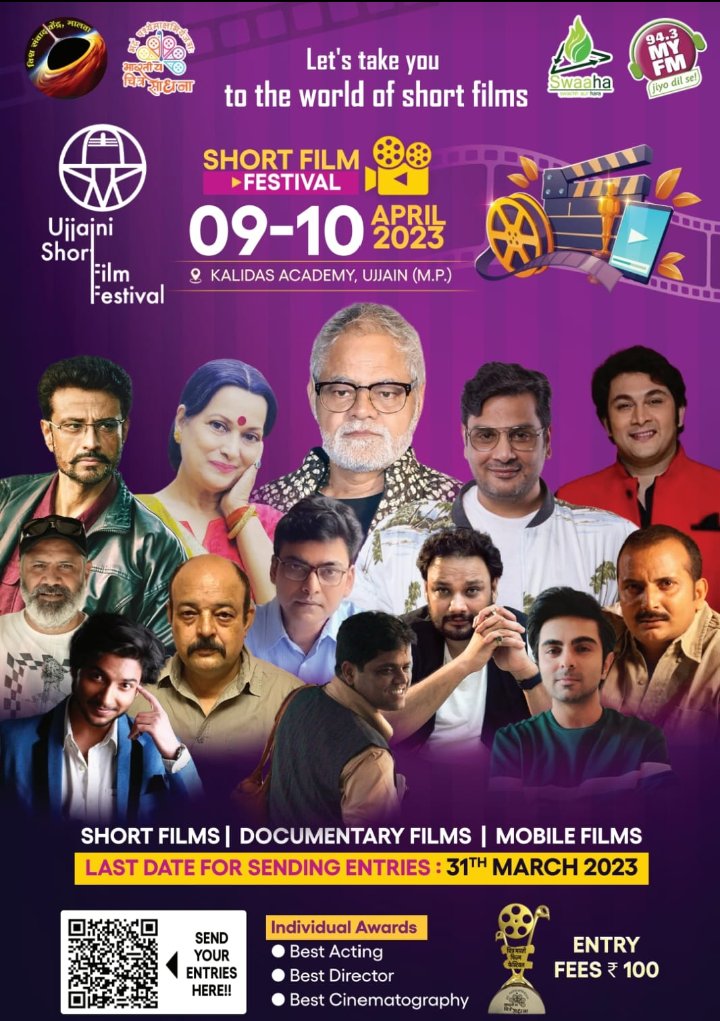 आप भी भेजिए अपनी अपनी शॉर्ट फिल्म।
 क्योंकि
<a href="/UjjainiSFF/">Ujjaini Short Film Festival</a> में आ रहें है फिल्म जगत के बड़े नाम...।।।।।
होगी फिल्मों की स्क्रीनिंग, मिलेंगे पुरस्कार, निर्देशक,लेखक,अभिनेता लेंगे कार्यशालाएं और होंगे शानदार सत्र....

#USFF2023
#उज्जैनी_शॉर्ट_फिल्म_फेस्टिवल