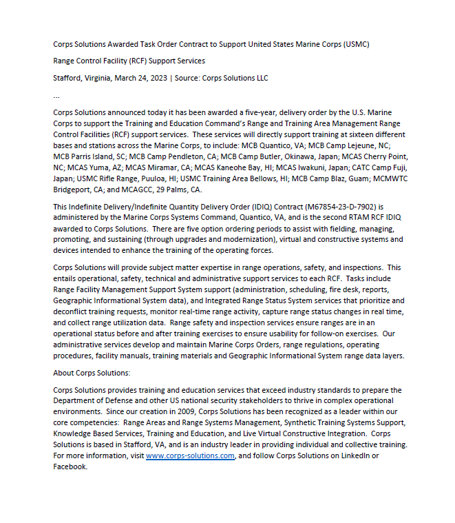 Corps Solutions tweet media