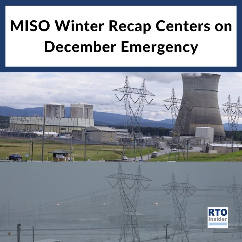 rtoinsider's tweet photo. “So, a difficult quarter,” MISO Independent Market Monitor David Patton said as he began his postmortem. Patton said had it not been for the winter storm, real-time energy prices would have been down 11% year-over-year. Instead, they were up by 15% at $47.60/MWh.
✏️: @RTOAmanda