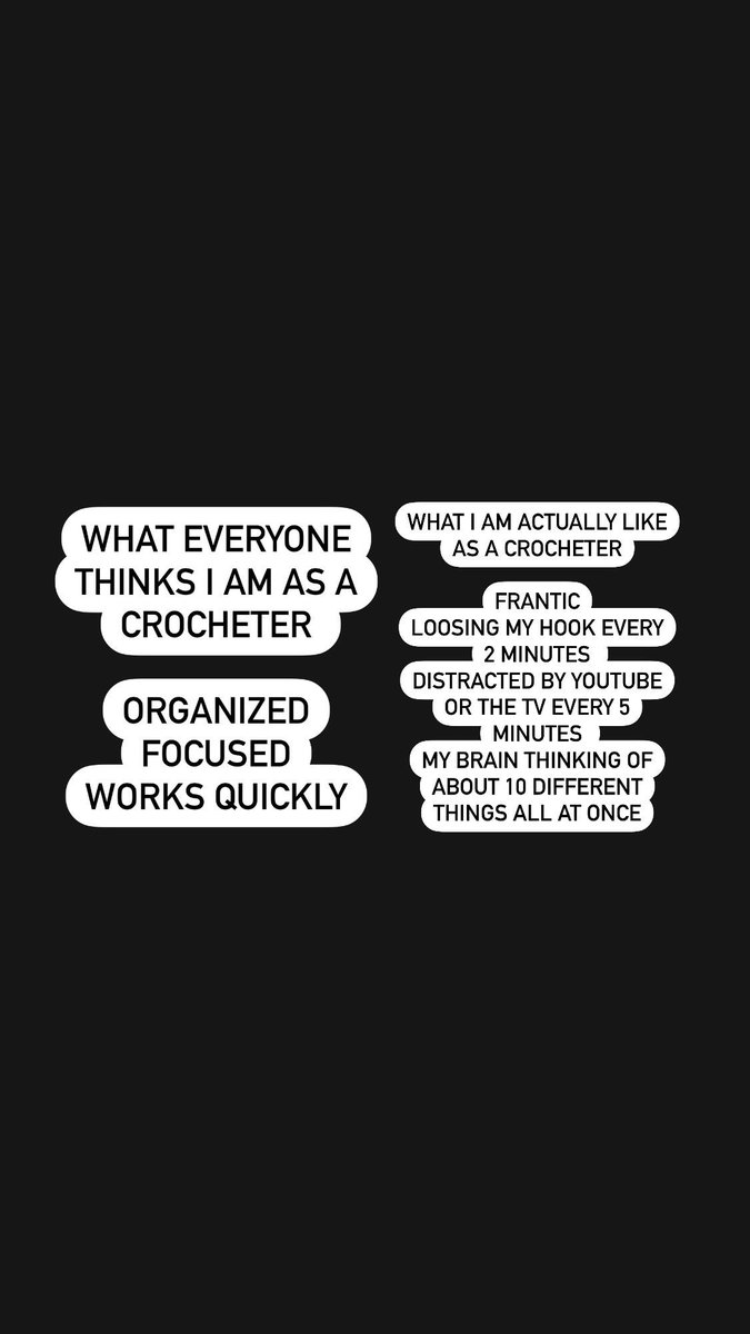 Can anyone relate?

Perception vs Reality

#crocheter #perception #vs #reality #lifeofamaker #nothingiswhatitappearstobe #crochetpattern #crochetaddict
#crochetlove #crocheted #crochetlover #crocheteveryday
#crochetgirlgang #crochetlife
#crochetaddicted #crochetcrazy
