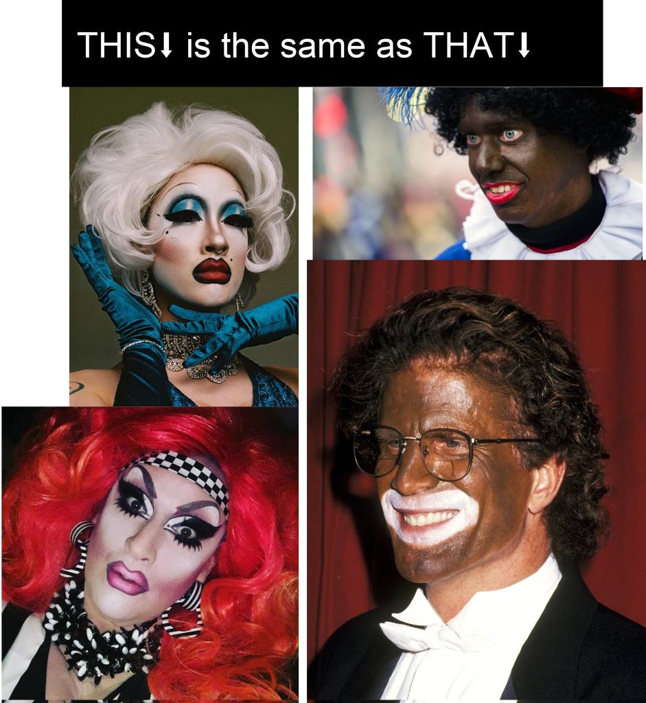 sarainitaly's tweet photo. @Bowl_of_Worcel Drag is offensive to women. Being a woman is not a dude putting on a dress, a shit-ton of makeup, parading around half naked, and acting out ridiculously offensive mannerisms and catty behavior. This is as offensive as blackface. How is this appropriate?! #dragface https://t.co/IJZQqnQmBC