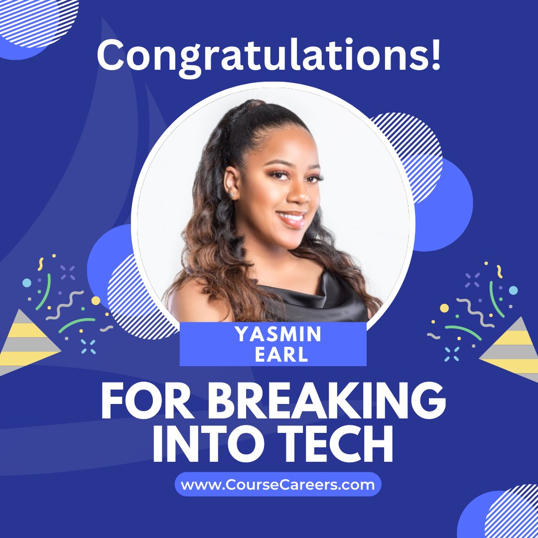 CourseCareers's tweet photo. Congratulations 🎉Yasmin Earl, for completing our Technology Sales course and landing a role as a Business Development Representative at AppFolio, Inc.

Learn how you can start your new career in Tech here.⬇️
https://t.co/Fm1KpdEkCm

#tech #coursecareers #techsales https://t.co/ToWUAjEBL6