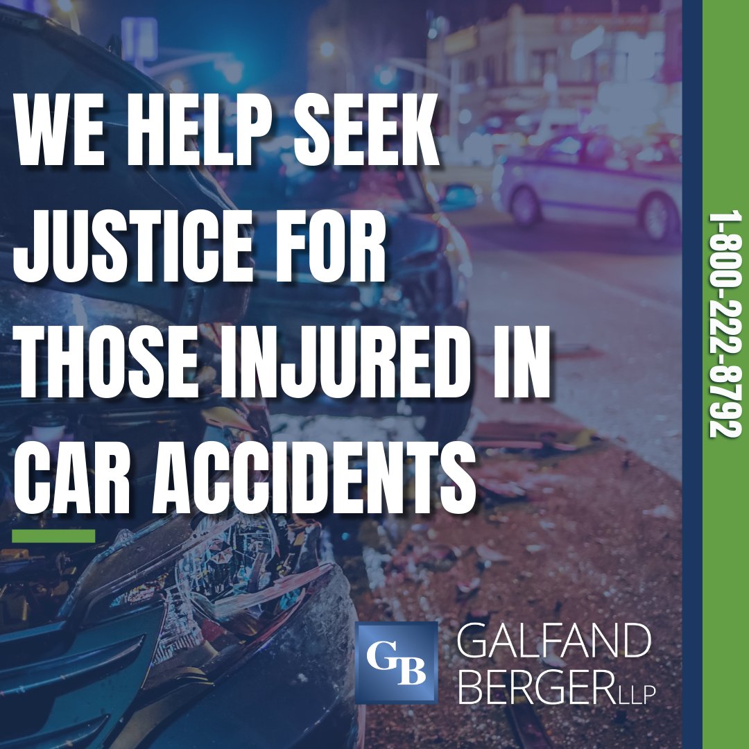 Don't let a car accident leave you feeling helpless. We are here to help you seek justice. If you were injured in an accident, call us at 800-222-8792 today for a free consultation.

#GalfandBergerLLP #PhilaLawFirm #FreeConsultation #Attorney #Lawyers #LegalHelp #CarAccident