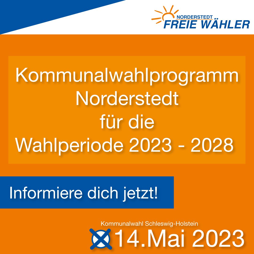 Unser Kommunalwahlprogramm Norderstedt für 2023 ist niedergeschrieben und will gelesen werden! 
Ließ jetzt unter: freie-waehler-norderstedt.de/kommunalwahl-2…