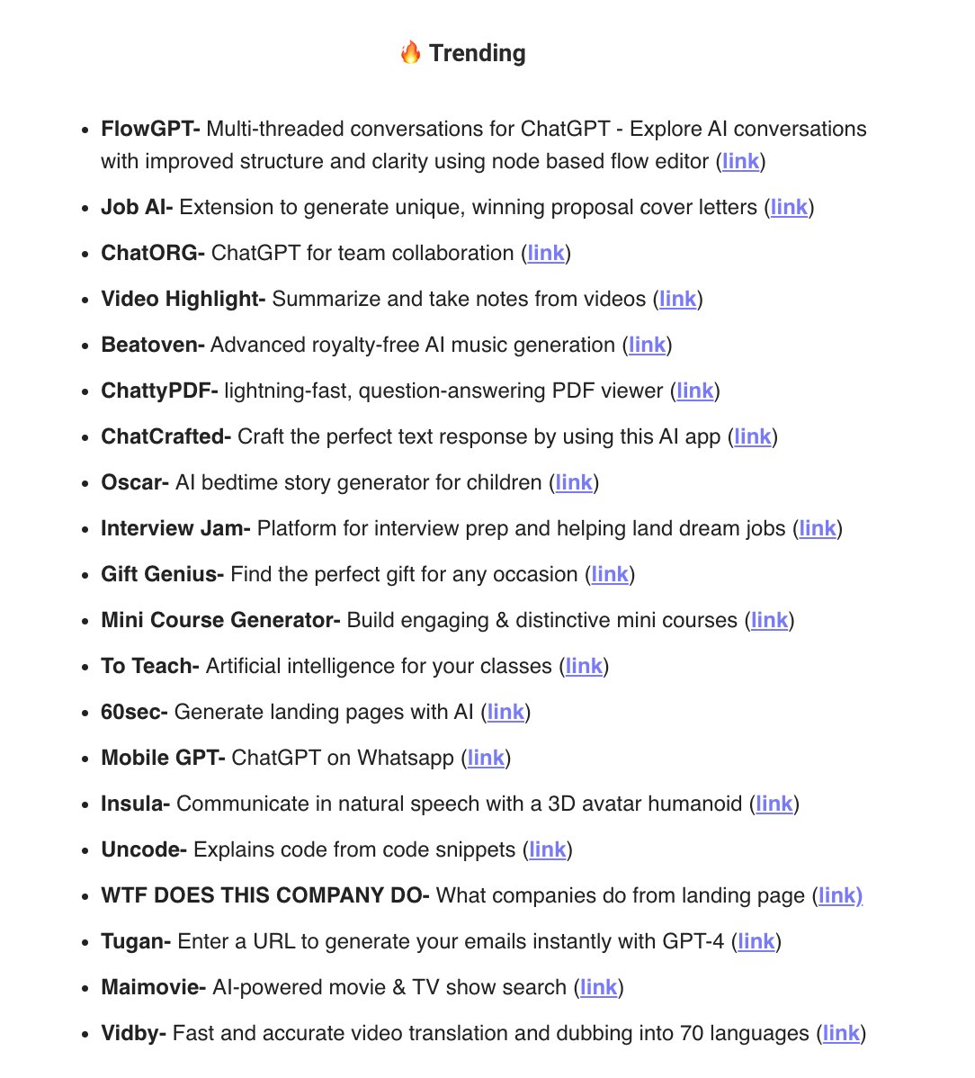 Another incredible week for AI.

Over 200+ new products to search through.

The top 20 trending AI tools from today's newsletter: