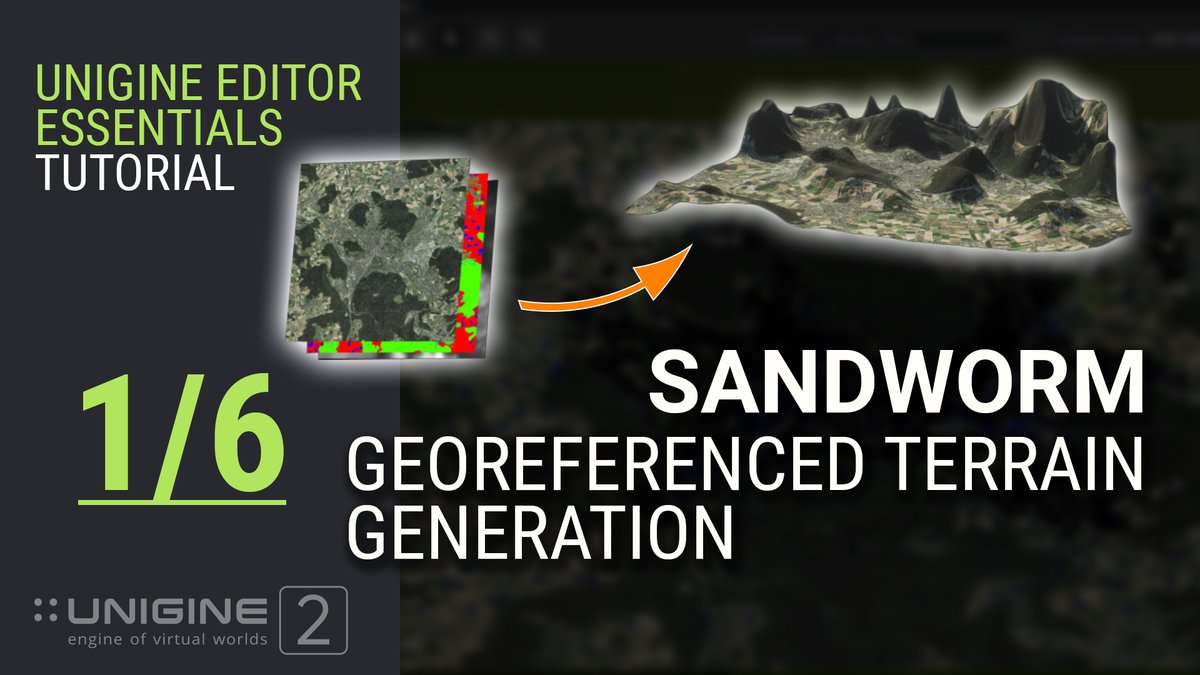 Unigine's tweet image. We’re starting a new tutorial series on the Sandworm Tool that is used for georeferenced terrain generation. Follow the instructions to create any terrain from big cities to country landscapes using provided geospatial data. Watch pt.1:
youtu.be/D1PHjiQYMU8
#uniginetutorial