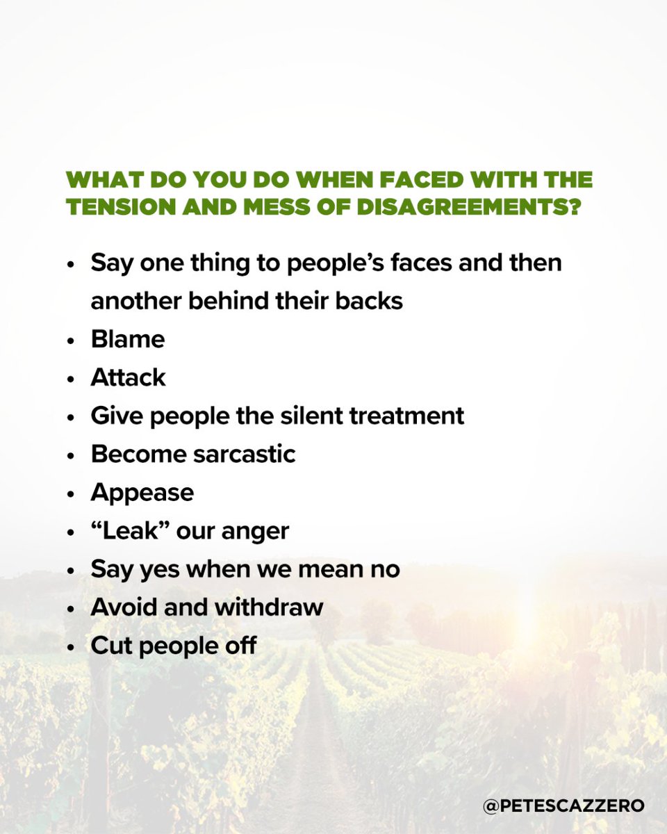 Jesus shows us that healthy Christians do not avoid conflict. His life was filled with it! He was in regular conflict with the religious leaders, the crowds, the disciples—even his own family. Out of a desire to bring true peace, He disrupted the false peace around him.