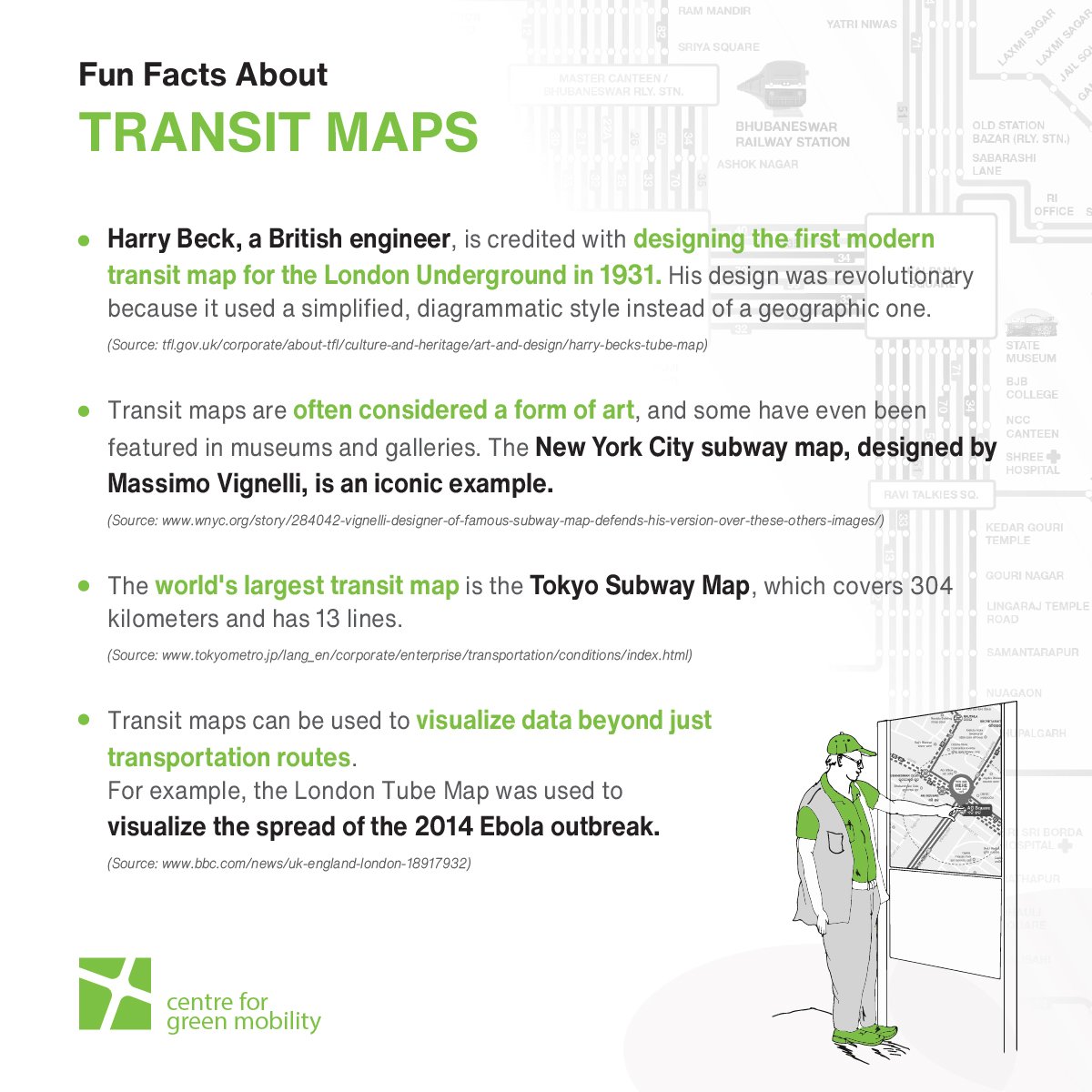 GreenMobilityIN's tweet photo. Everyday, transit maps in cities, help ease people's commute by providing necessary info, especially for those who are not familiar with the city or its transportation system.

Here are a few fun and interesting facts about Transit maps.

#transitmaps #maps #UrbanPlanning https://t.co/b20tXQ6ens