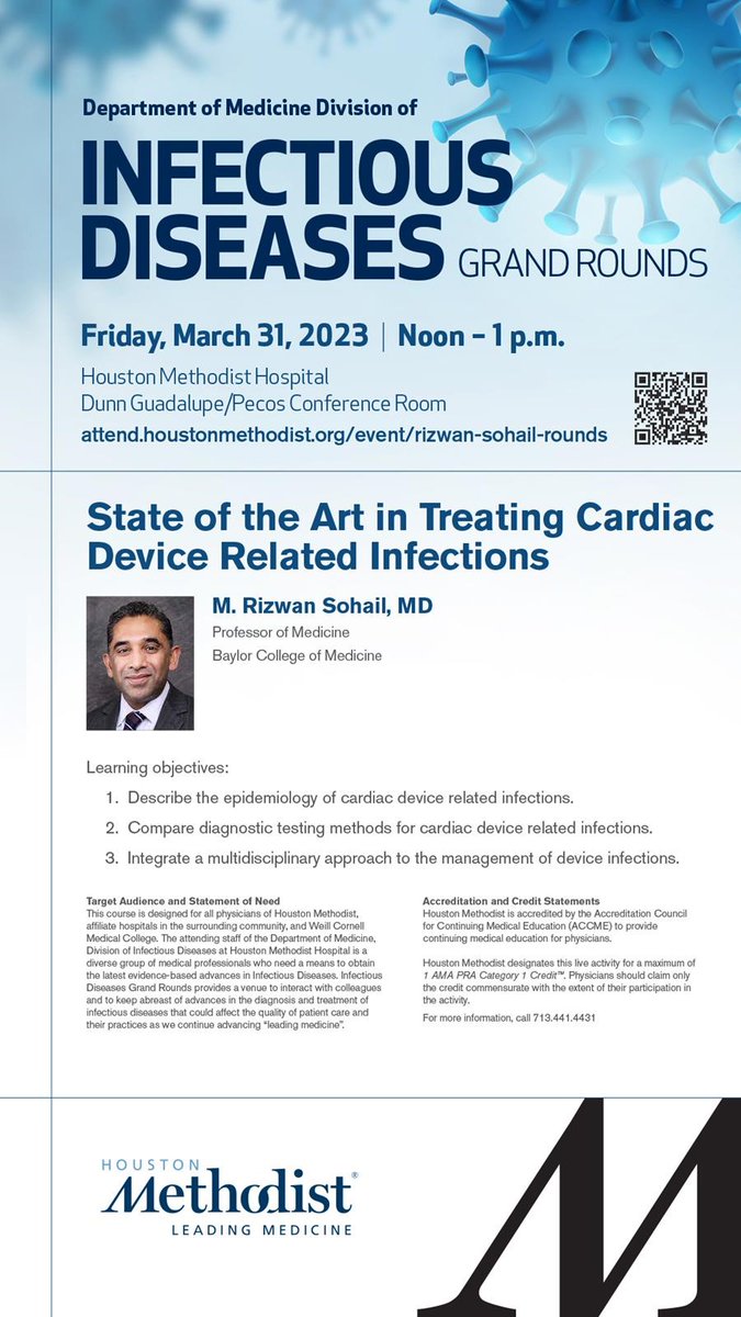 Grand Rounds Seminar: State of the Art in Treating Cardiac Device Related Infections March 31, 2023, at 12 - 1 PM, CDT - mailchi.mp/6a26f7ee8583/m…