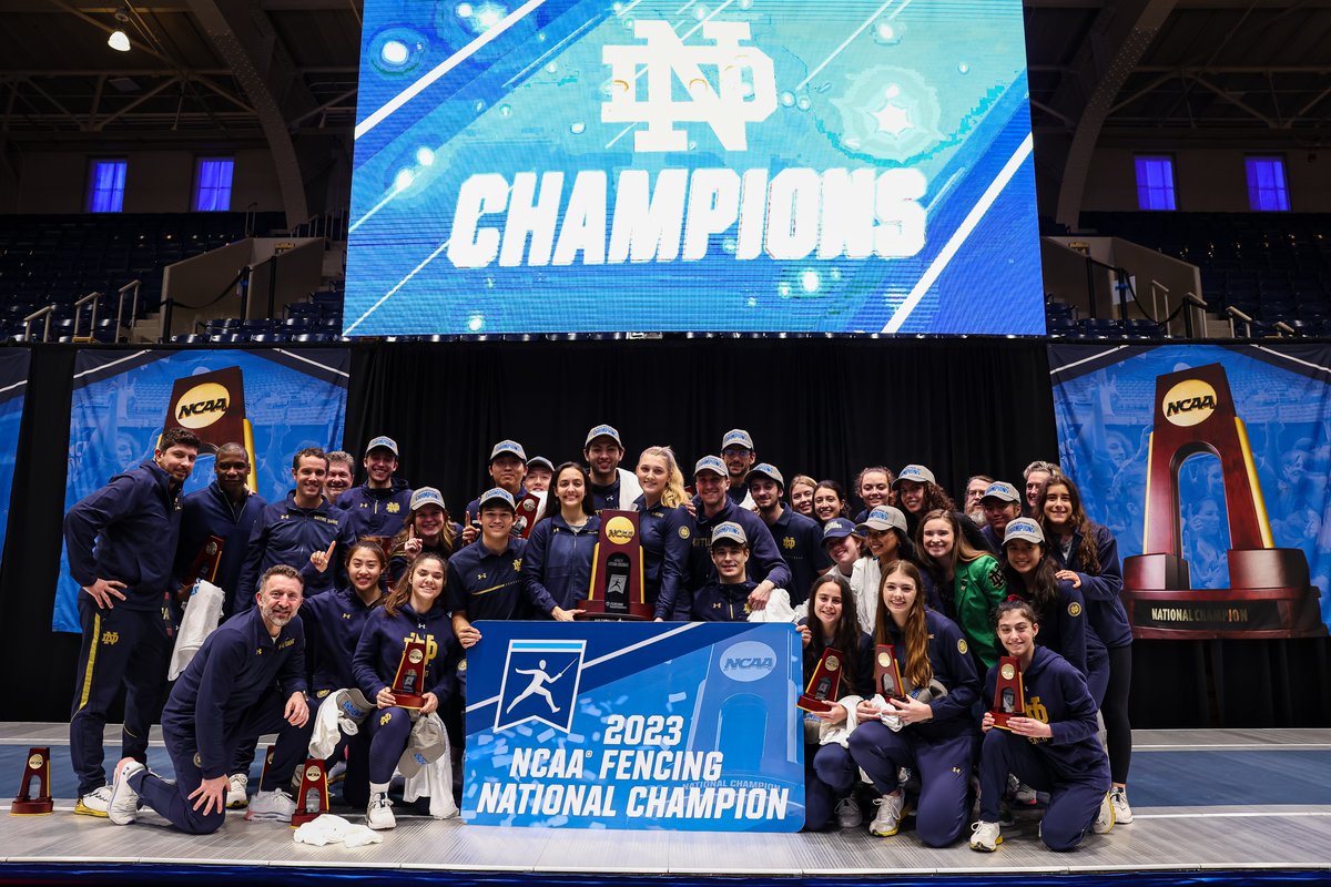 3️⃣-peat for the Irish! ☘️ @NDFencing sets a program record with 13 national titles! #ncaaFencing x #GoIrish
