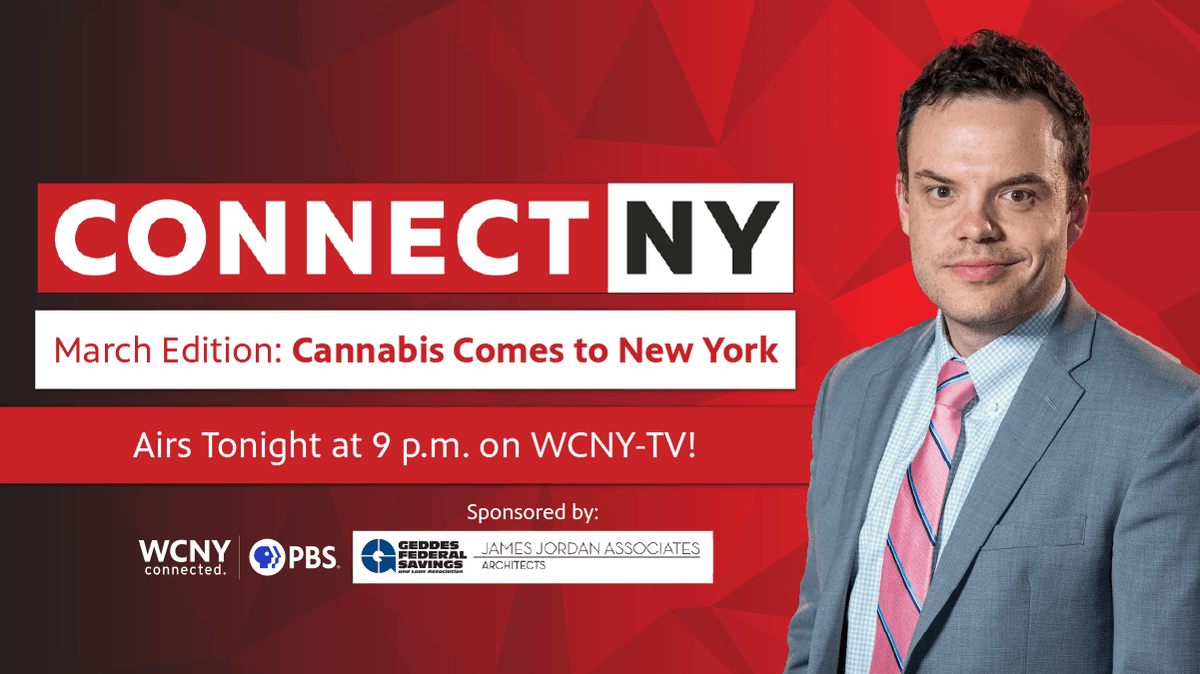 WCNYPBS's tweet photo. CONNECT NY: Cannabis Comes to New York | Watch Monday, March 27 at 9 p.m. on WCNY-TV

On this month's edition of “CONNECT NY,” host David Lombardo and a panel of experts explore state oversight of the cannabis industry.

#WCNY #CNY #ConnectNY https://t.co/4EHrOzQ55Y