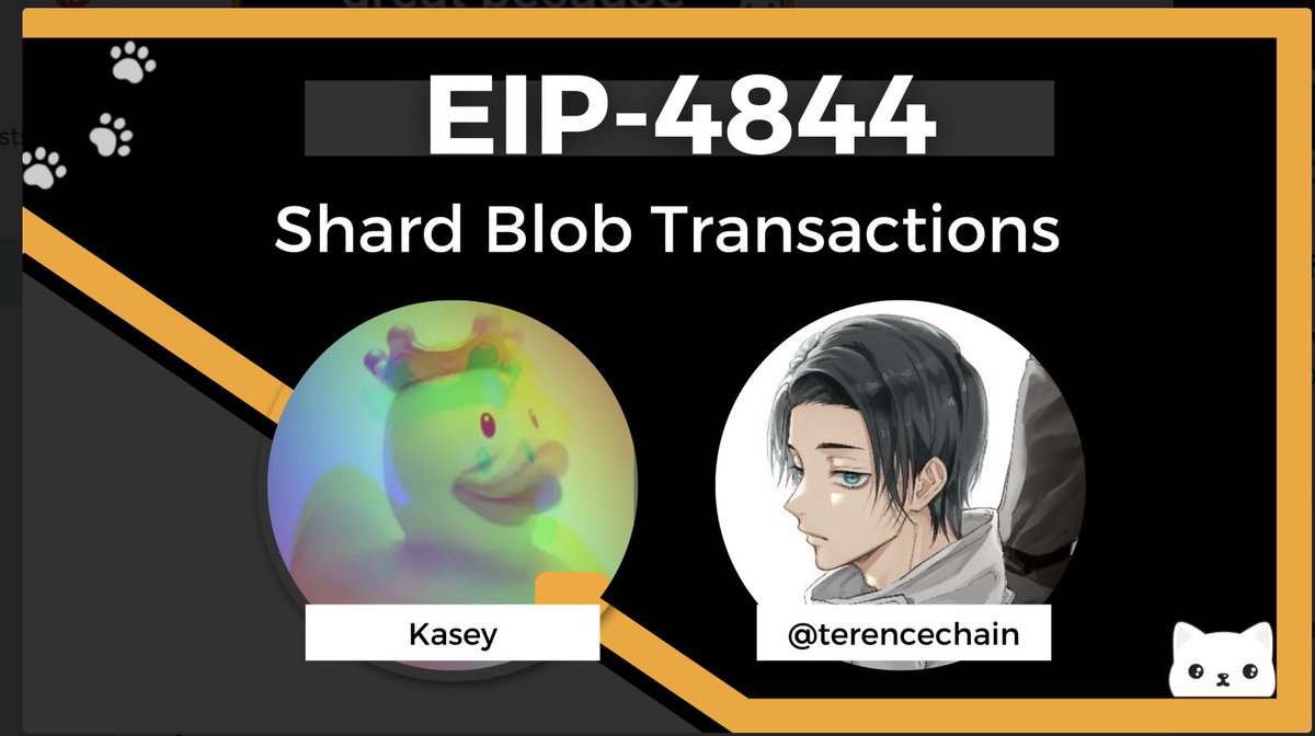 poojaranjan19's tweet image. ⚡️EIP-4844: : Shard Blob Transactions⚡️

@terencechain &amp;amp; Kasey joining #PEEPanEIP to provide an overview of #eip4844 on

🗓️ March 29 at 18:30 UTC

Join the zoom call to learn/ask questions.  Details shared on  @EthCatHerders discord.
