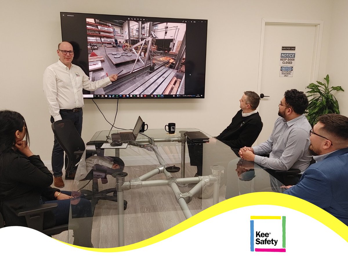 KeeSafety_CA's tweet photo. #KeeSafetyCanada team reviewing some new product developments with our Group Engineering Director, Bill Parsons, who was in Toronto last week in his role as the Chair of the CSA Z259 Technical Committee on Fall Protection.
#KeeSafety #safetysolutions #fallprotection #engineering https://t.co/Rs6zaalHHP