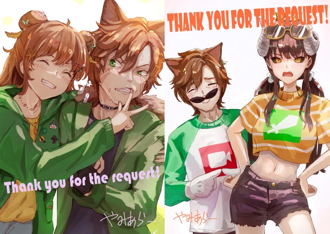ついでに最近のたくさんリクエストありがとうございます!Thank you for the request!#Skeb #Commision 