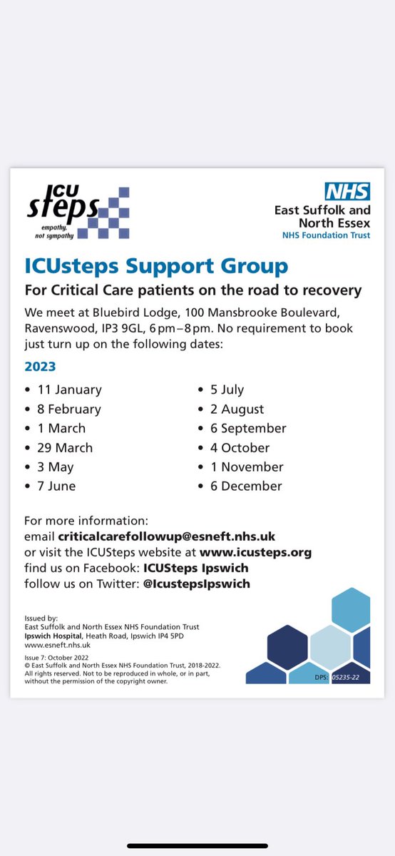 This Wednesday (29th) join us for a fish &amp; chip supper 😋, we will also be showcasing some of the airway devices that are used in critical care. Come along……..6-8pm Bluebird Lodge
