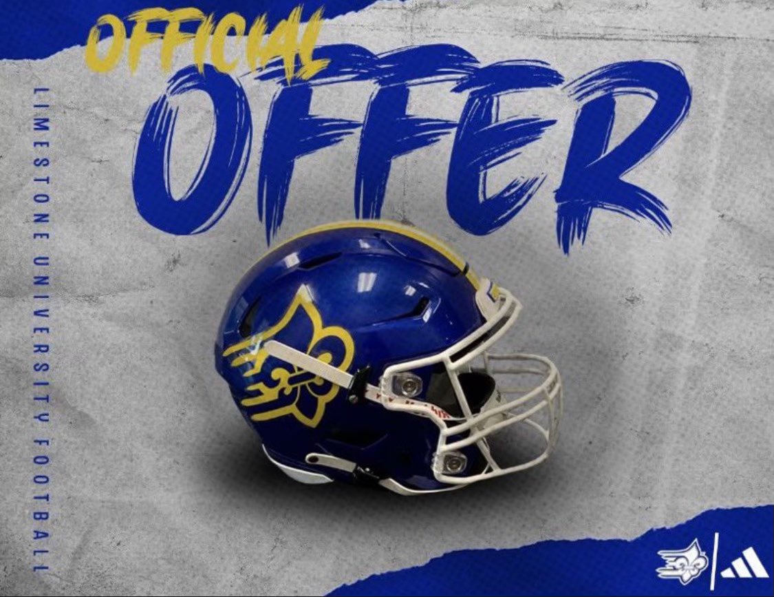 After a great talk with <a href="/coachfurrey/">Mike Furrey</a> i’m blessed to receive a/an offer from Limestone University! <a href="/phaberkamp/">Patrick Haberkamp</a> <a href="/Gm4Sports/">Greater Metro 4 Conference</a> <a href="/pepman704/">Matt Morrow</a> <a href="/charlottepreps/">Observer Preps</a>