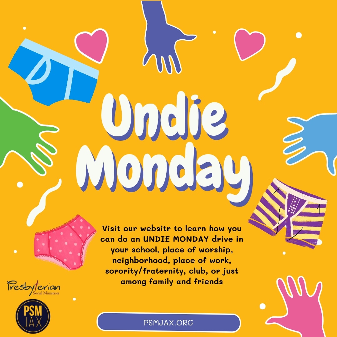 PSMJAX's tweet photo. It's Undie Monday!!  Click the link below to learn how you, too, can be part of this awesome activity. 

Thank you in advance 
https://t.co/R0JxGpbe46

#PSMJax #UndieDrive #UndieMonday #Donate #NonprofitOrganization #Support #ClothingWithPurpose https://t.co/VHANIOhSwL