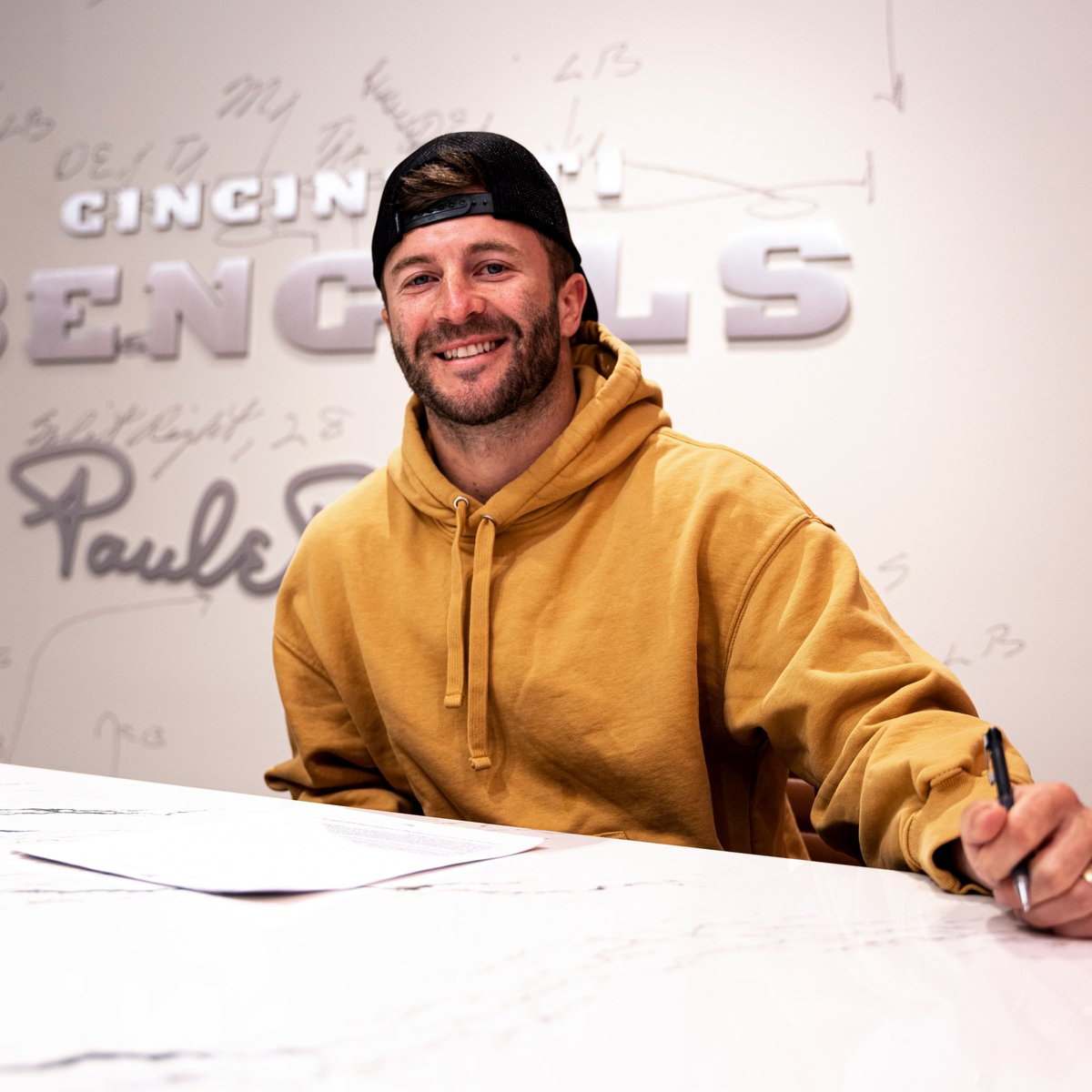 Bengals's tweet photo. Trent Taylor is staying in Cincinnati! https://t.co/Z5AMa4HiKq