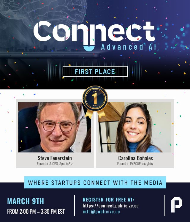 NewtopiaVC's tweet photo. #Eyecue is one of the winners of Connect: Advanced AI. @PublicizePR announced the top three positions and Eyecue, led by its founder @carobanales, took first place in Connect: Advanced AI. https://t.co/skBcRIQdOl